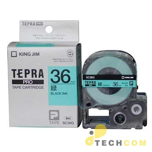 Tepra Sc36g Chu Den Nen Xanh La 36mm 576bl