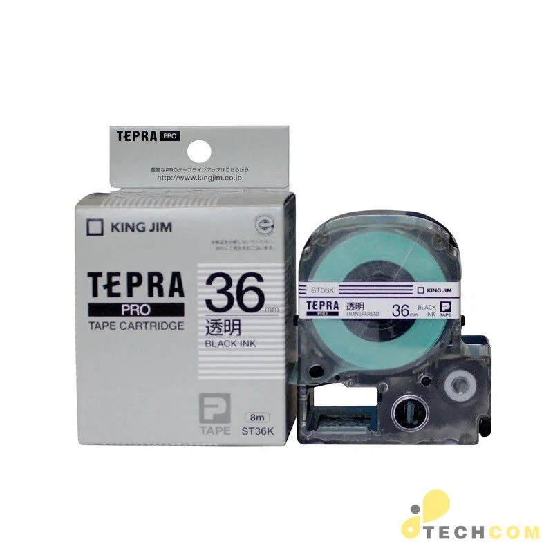 TEPRA ST12K - CHỮ ĐEN NỀN TRONG SUỐT Chính Hãng