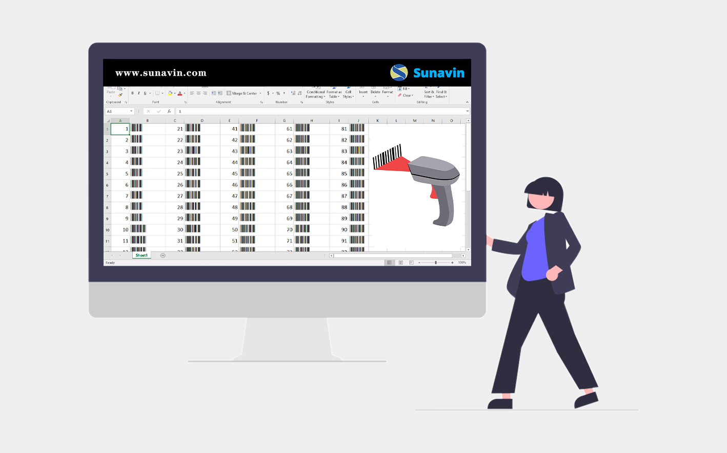 Các thiết bị cần thiết cho việc tích hợp mã vạch vào hệ thống ERP, bao gồm máy in mã vạch và máy quét mã vạch.